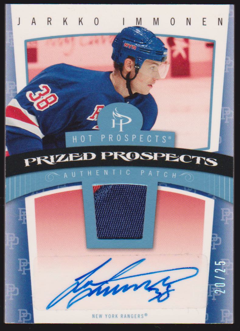 (image for) 2006-07 Hot Prospects Red Hot #123 Jarkko Immonen Jerseys/Patch 20/25 - AUTO - RC Year