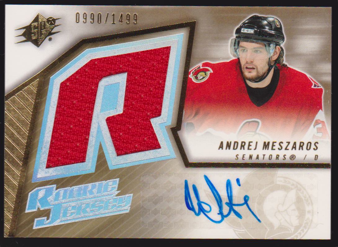 (image for) 2005-06 SPx #178 Andrej Meszaros Jerseys AUTO RC 0990/1499